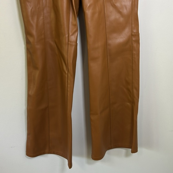 Free People We The Free Uptown High Rise Faux Leather Pant Brown Sz 8 - Picture 7 of 16